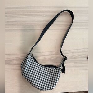 Baggu Small Crescent Black & White Gingham